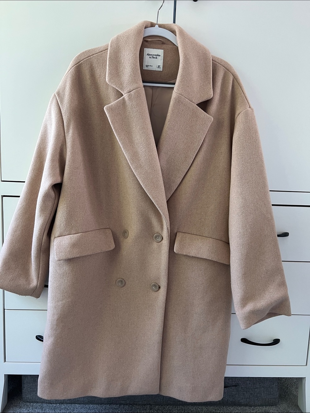 Abercrombie & Fitch Double-Breasted Pea Coat in Camel-Taupe